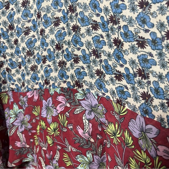 Johnny Was Jade Women Blouse Small Ditsy Floral Ruffle Ballon Sleeve Boho Sheer - Picture 8 of 9